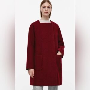 COS A-line Maroon Wool Coat PTP 19"